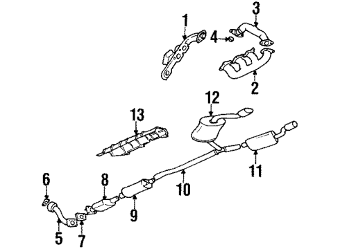 1997 Buick Riviera Exhaust Components, Exhaust Manifold Diagram