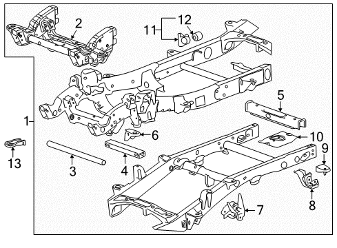 2014 Chevy Silverado 2500 HD Frame & Components Diagram