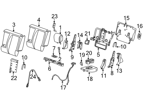 2011 Chevy Equinox Rear Seat Components Diagram 3 - Thumbnail