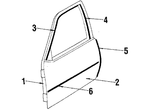 1987 Oldsmobile Firenza Front Door, Body Diagram 2 - Thumbnail