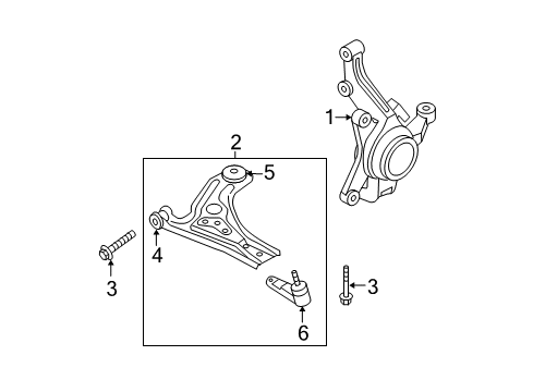 2010 Chevy Aveo5 Front Suspension, Control Arm, Stabilizer Bar Diagram 1 - Thumbnail