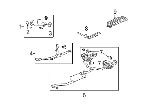 2007 Saturn Outlook Muffler & Pipe Diagram for 84590713