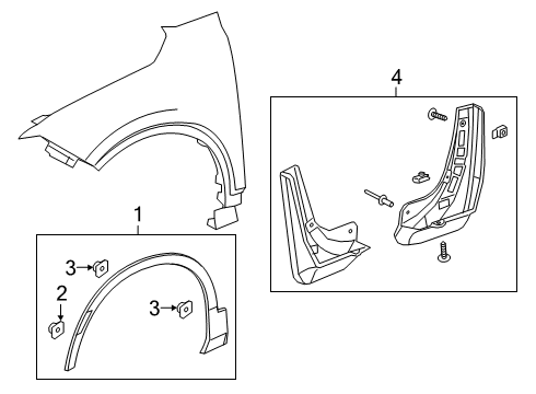 2022 Chevy Blazer Exterior Trim - Fender Diagram