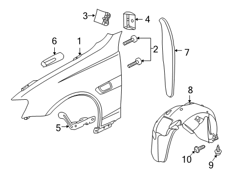 2009 Pontiac G8 Fender & Components Diagram