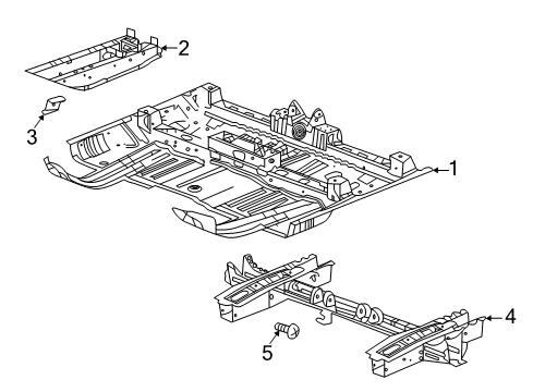 2022 Chevy Equinox Floor & Rails Diagram