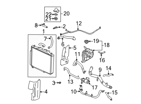 2004 Cadillac CTS Upper Hose Diagram for 25740124