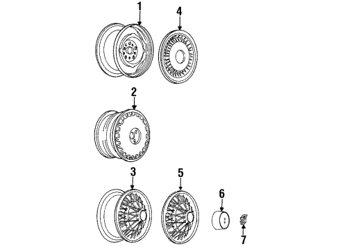 1986 Cadillac Fleetwood Wheel Diagram for 9590601
