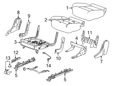 2020 Chevy Traverse Rear Seat Components Diagram 2 - Thumbnail