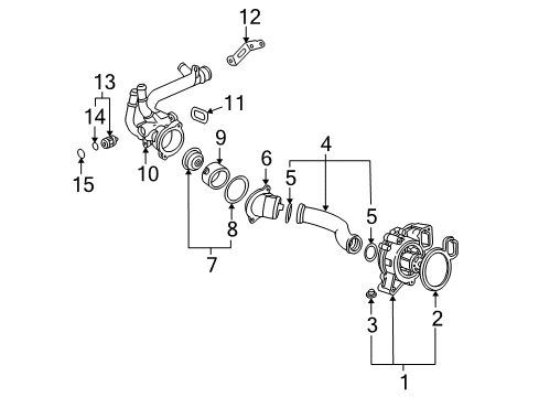 2004 Saturn Ion Cooling System, Radiator, Water Pump, Cooling Fan Diagram 3 - Thumbnail