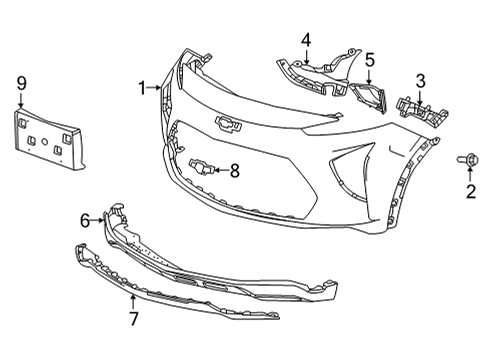 2022 Chevy Bolt EUV Emblem, Front Diagram for 42691011