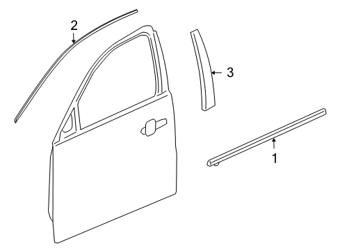 2017 Buick Regal Exterior Trim - Front Door Diagram