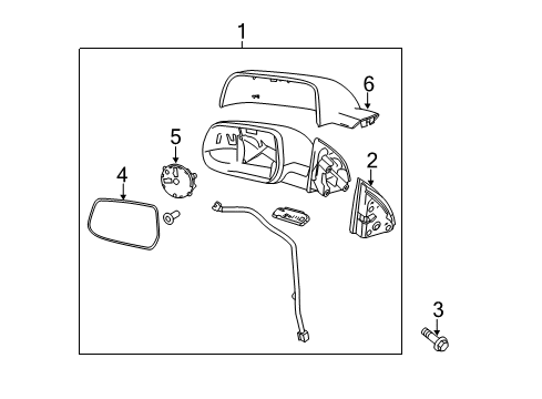 2017 GMC Terrain Mirror Assembly, Rear Driver Side Diagram for 23467320