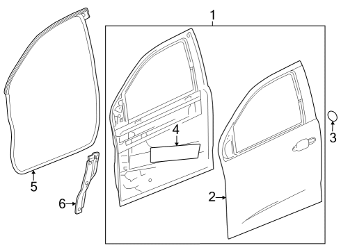 2023 GMC Canyon Front Weatherstrip, Passenger Side Diagram for 84595363