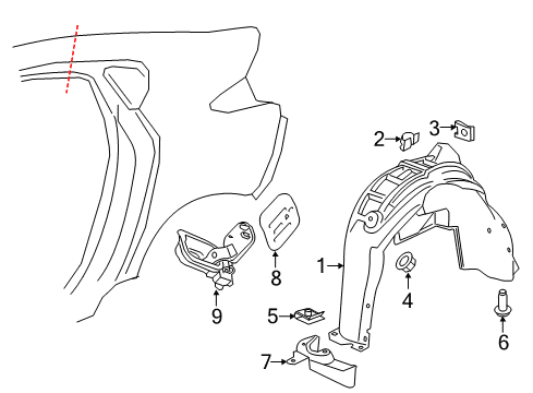 2017 Chevy Volt Quarter Panel & Components Diagram