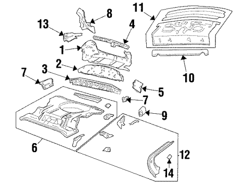 1997 Chevy Monte Carlo Filler, Rear Passenger Side Diagram for 10165944