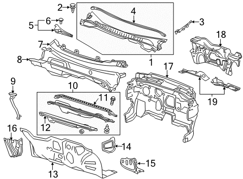 2016 Cadillac ELR Cowl Diagram