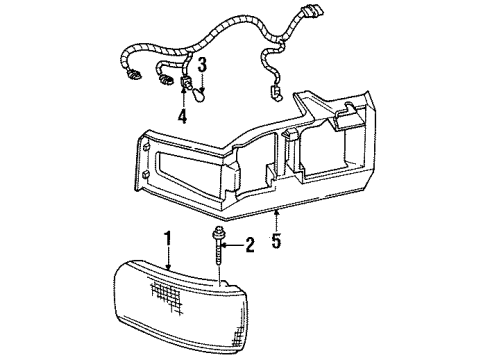 1998 Cadillac DeVille Corner & Side Marker Lamps Diagram