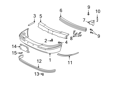 2005 Buick Park Avenue Front Bumper Diagram