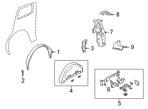 1998 Pontiac Trans Sport Extension Panel Diagram for 89025498
