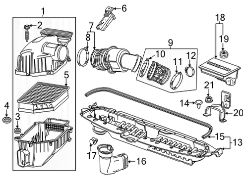 2024 Chevy Silverado 2500 HD Air Filter Diagram for 85614334