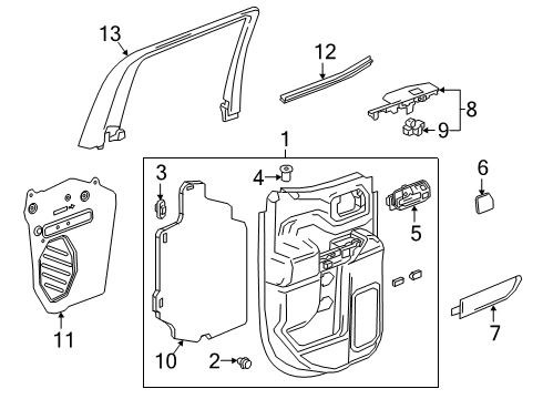 2020 Chevy Silverado 1500 Interior Trim - Rear Door Diagram 2 - Thumbnail