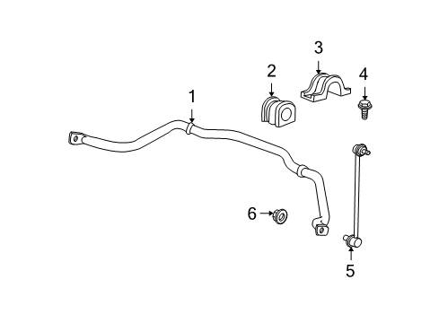 2012 GMC Acadia Stabilizer Bar & Components - Front Diagram