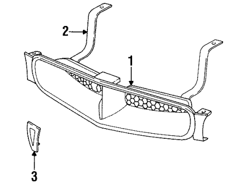1999 Pontiac Bonneville Grille & Components Diagram