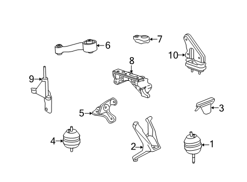 2011 Buick Lucerne Engine & Trans Mounting Diagram