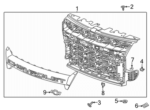 2021 Chevy Colorado Grille & Components Diagram 2 - Thumbnail