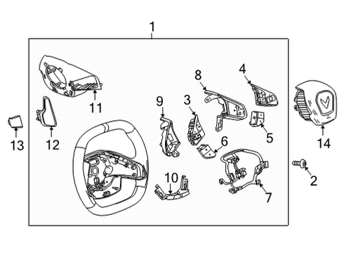 2023 Chevy Corvette Steering Wheel, Jet Black Diagram for 86547539