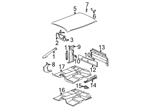 2000 Chevy Silverado 1500 Interior Trim - Cab Diagram 5 - Thumbnail