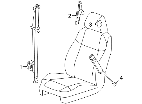 2010 Hummer H3T Front Seat Belts Diagram