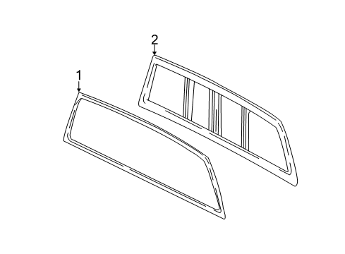 2006 Chevy Silverado 2500 HD Back Glass & Hardware Diagram