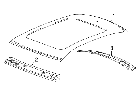 2020 Cadillac CT6 Roof & Components Diagram 1 - Thumbnail