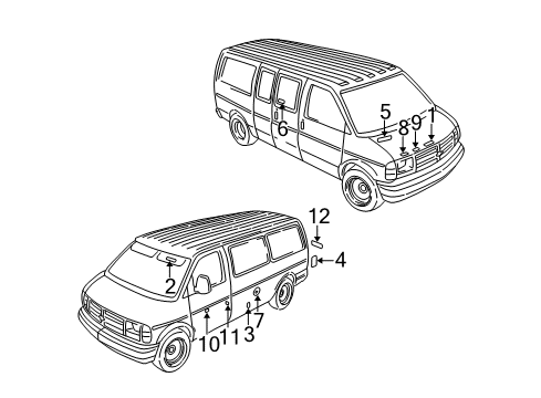 1999 Chevy Express 3500 Information Labels Diagram