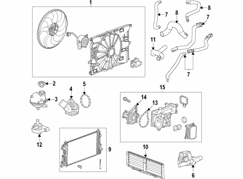 2022 Chevy Trailblazer Fan Assembly Diagram for 60007148