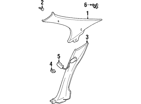2002 Pontiac Grand Prix Interior Trim - Quarter Panels Diagram