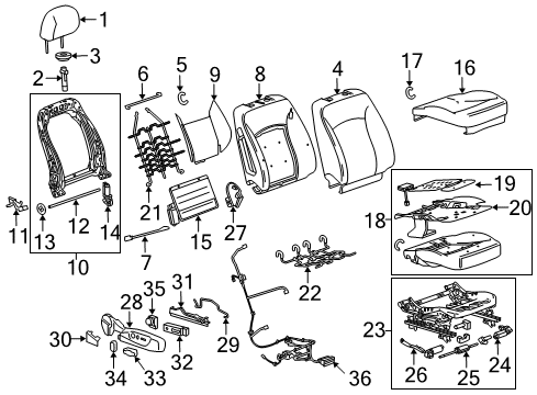2014 Buick Regal Seat Cushion Pad, Front Passenger Side Diagram for 22843799