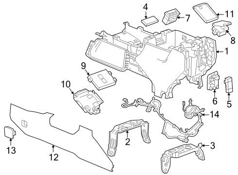 2023 GMC Sierra 1500 Side Trim, Black, Front Driver Side Diagram for 84718111