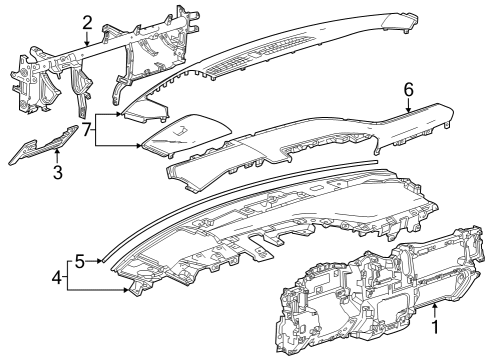 2023 Chevy Silverado 2500 HD Cluster & Switches, Instrument Panel Diagram 4 - Thumbnail