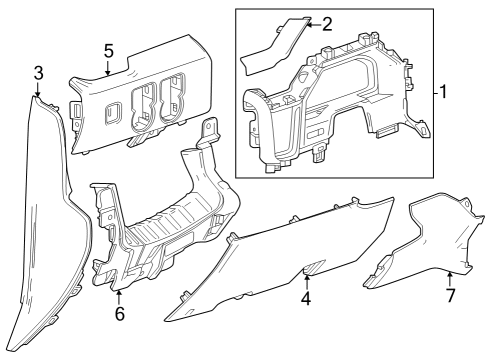 2024 GMC Sierra 2500 HD Applique Diagram for 84700253