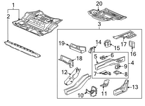 2002 Saturn Vue Cross Bar Diagram for 22723787