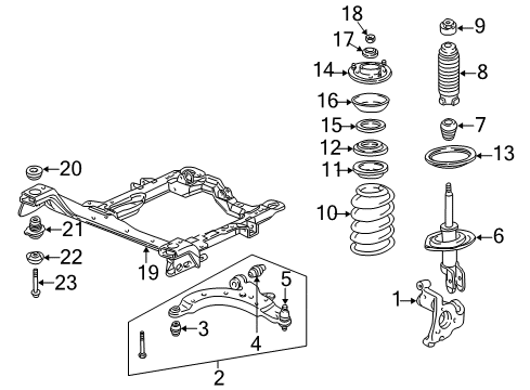 2007 Saturn Relay Front Suspension, Control Arm, Stabilizer Bar Diagram 1 - Thumbnail