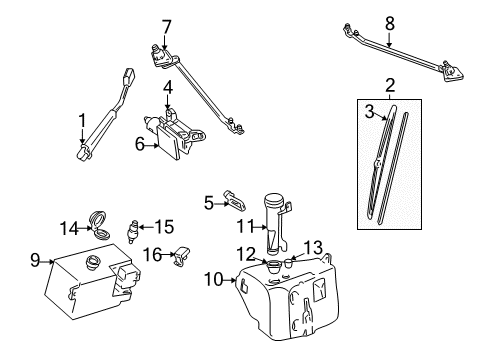 1999 GMC C3500 Wiper & Washer Components Diagram