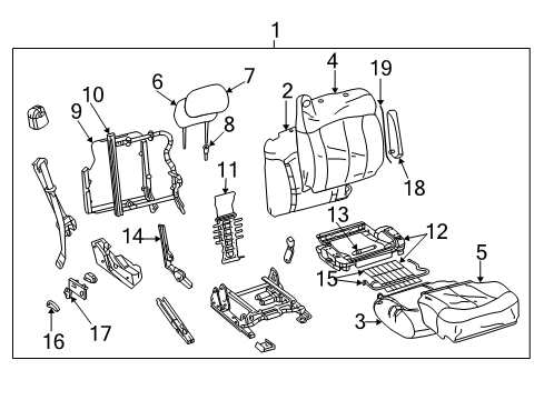 2000 GMC Yukon Armrest, Passenger Side Diagram for 12477184