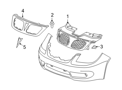 2008 Pontiac G5 Grille & Components Diagram
