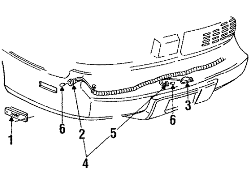 2001 Pontiac Firebird Side Marker Lamps, License Lamps Diagram