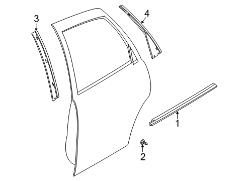 2002 Saturn LW300 Belt Weatherstrip, Rear Outer Driver Side Diagram for 22679787