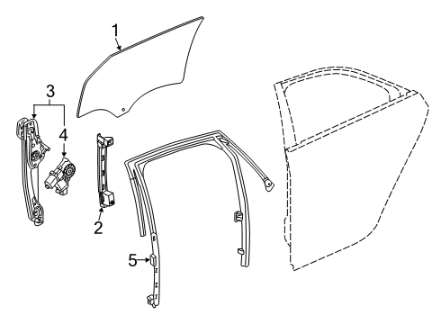2016 Cadillac CT6 Run Channel, Rear Driver Side Diagram for 84150963
