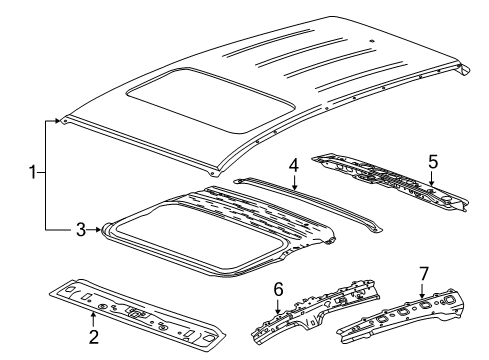 2022 Buick Encore Roof & Components Diagram